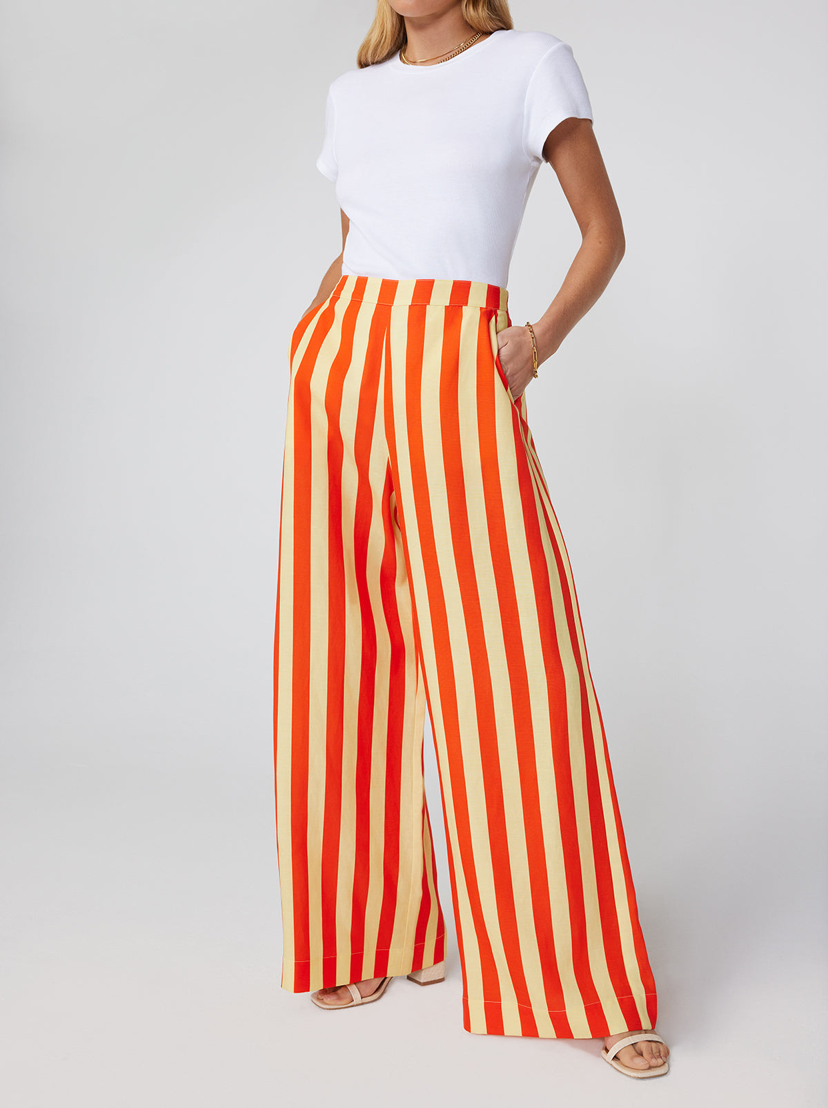 Angelina Striped Wide Leg Trousers By KITRI Studio