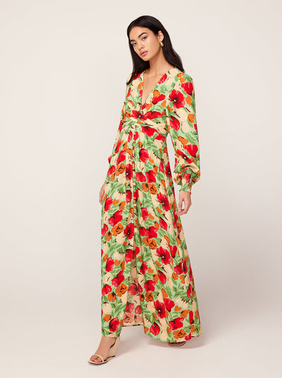 Aurora Green Garden Floral Maxi Dress By KITRI Studio