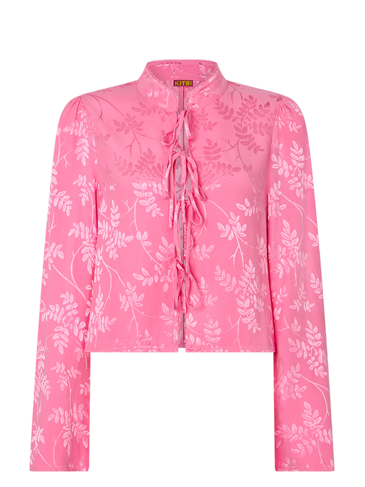 Cecily Pink Floral Jacquard Top By KITRI Studio