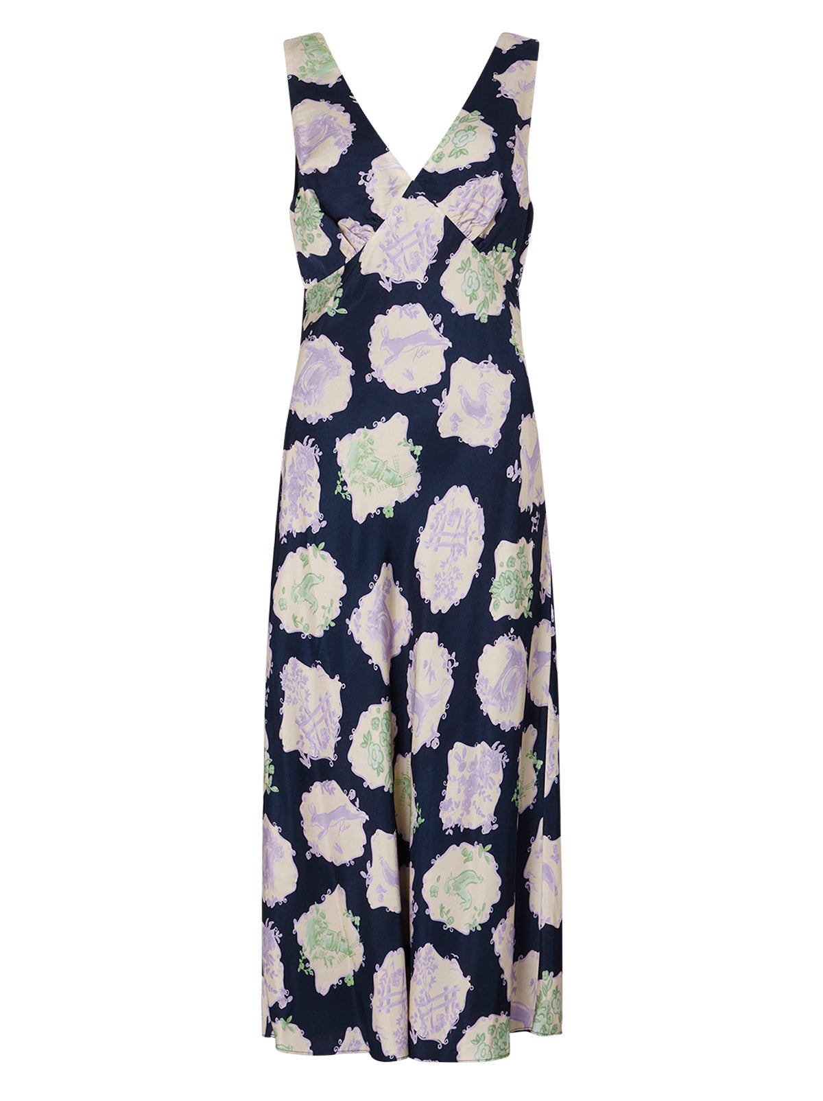 Claire Navy Pasture Print Slip Dress By KITRI Studio