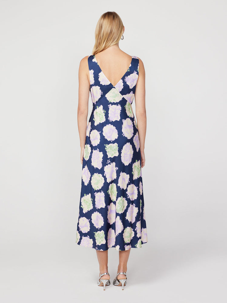 Claire Navy Pasture Print Slip Dress By KITRI Studio