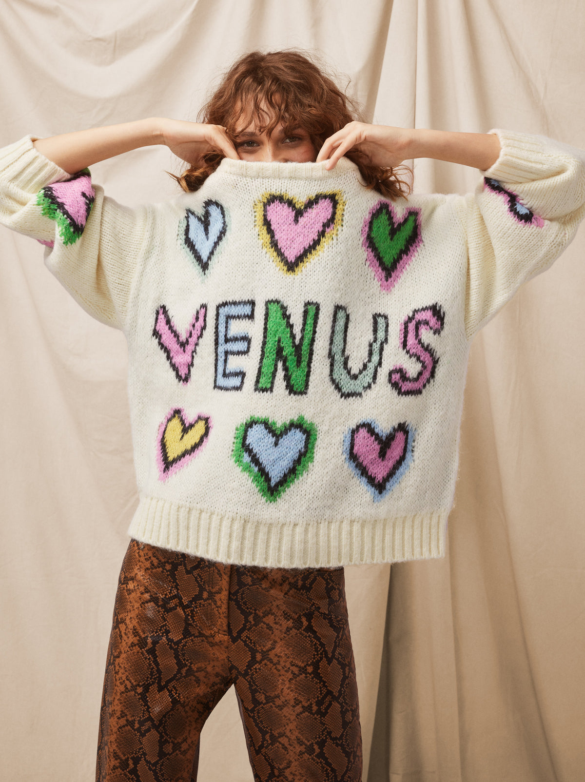 Darina Venus Intarsia Knit Sweater By KITRI Studio