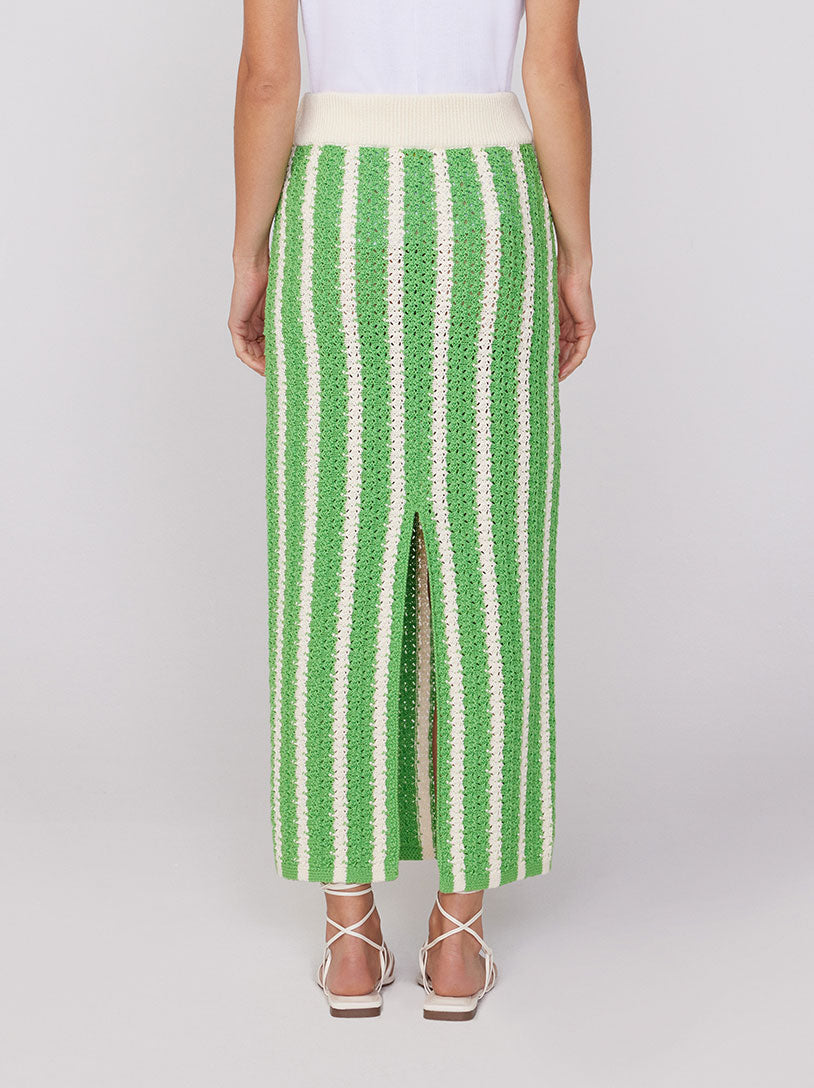 Delphine Green Knit Midi Skirt By KITRI Studio