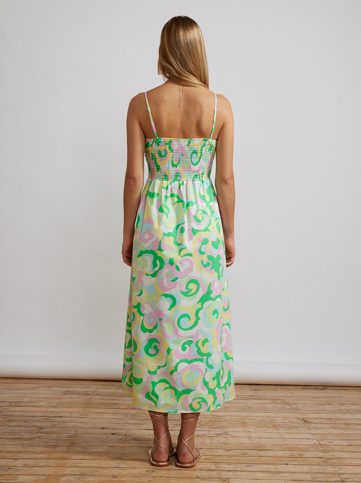 Genevieve Multi Floral Swirl Midi Dress By KITRI Studio