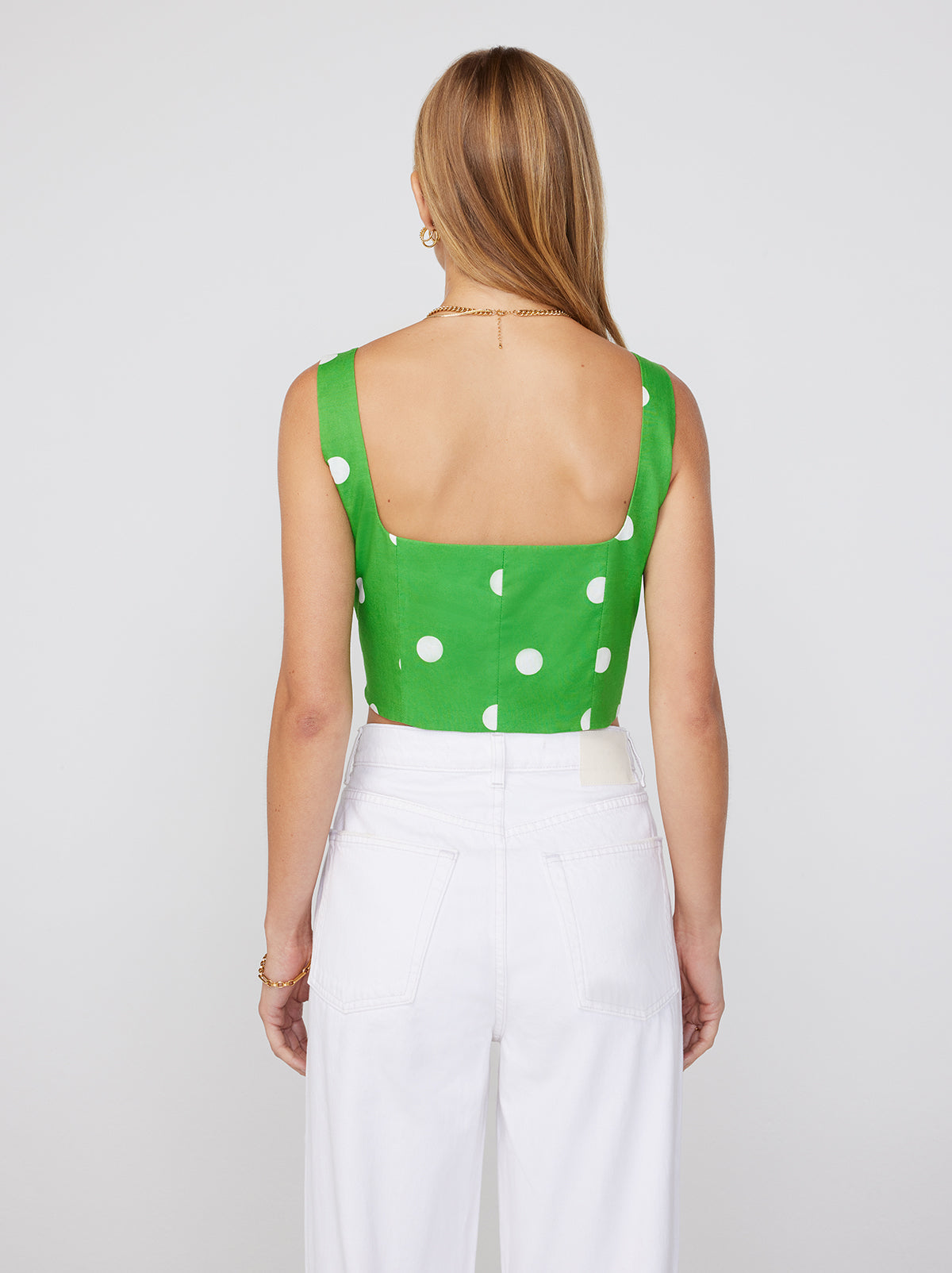 Ines Green Polka Dot Top By KITRI Studio