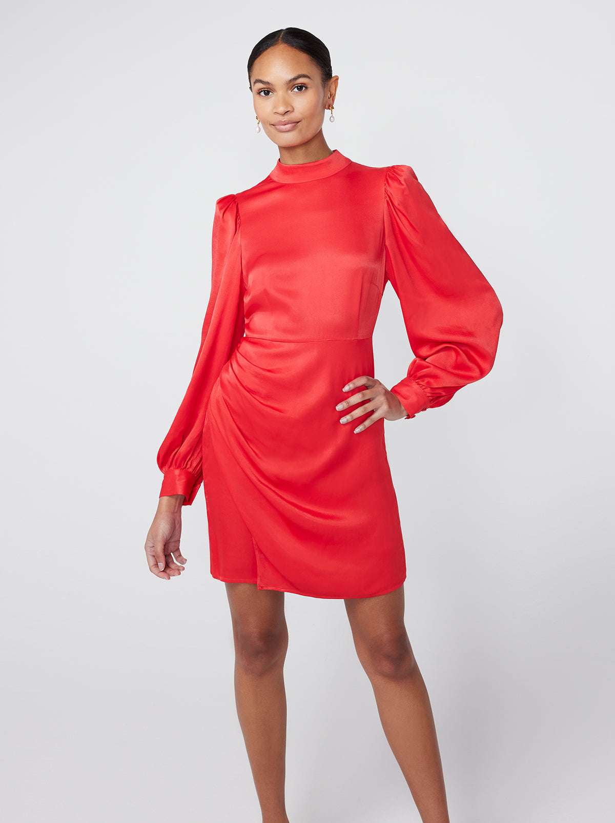 Jessa Red Satin Mini Dress By KITRI Studio
