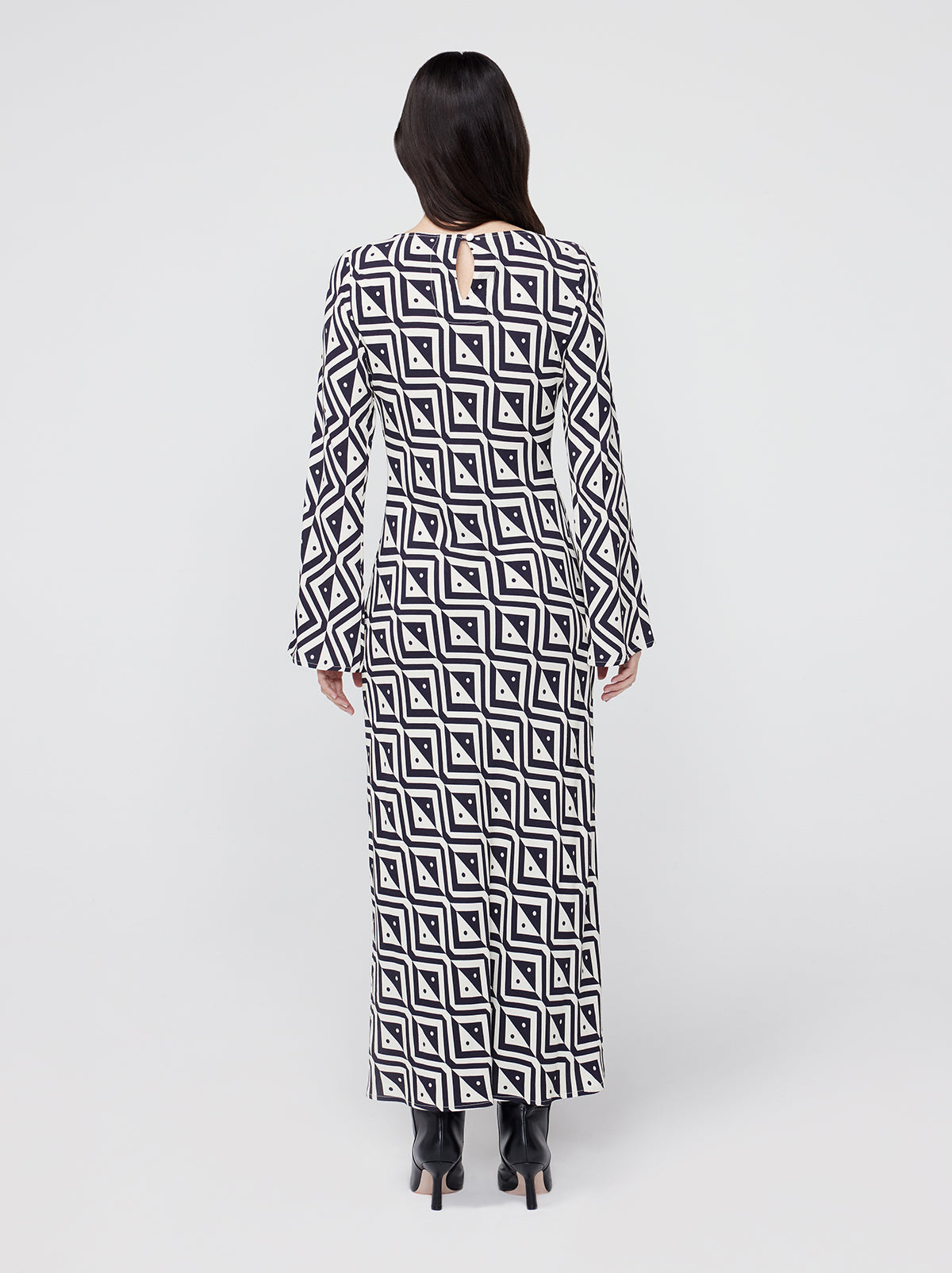 Keira Diamond Geo Print Maxi Dress By KITRI Studio