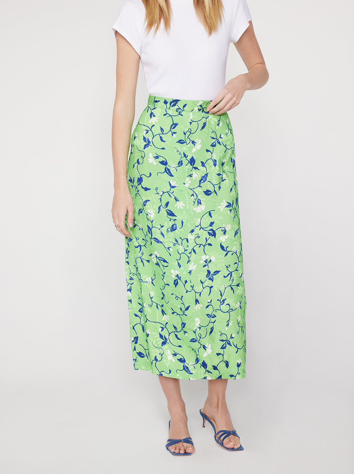 Laurel Green Vine Print Skirt By KITRI Studio