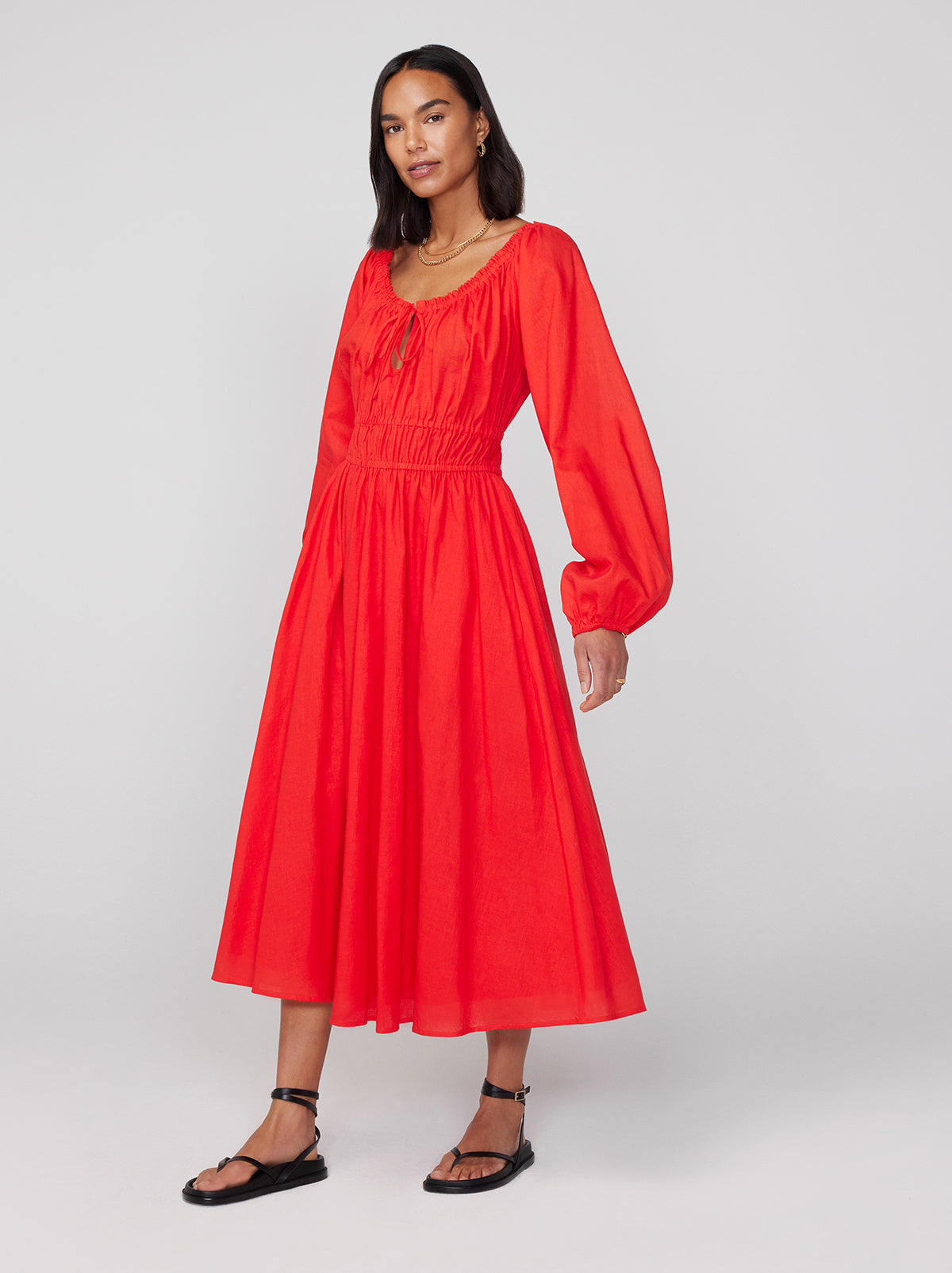 Luella Red Midi Dress By KITRI Studio