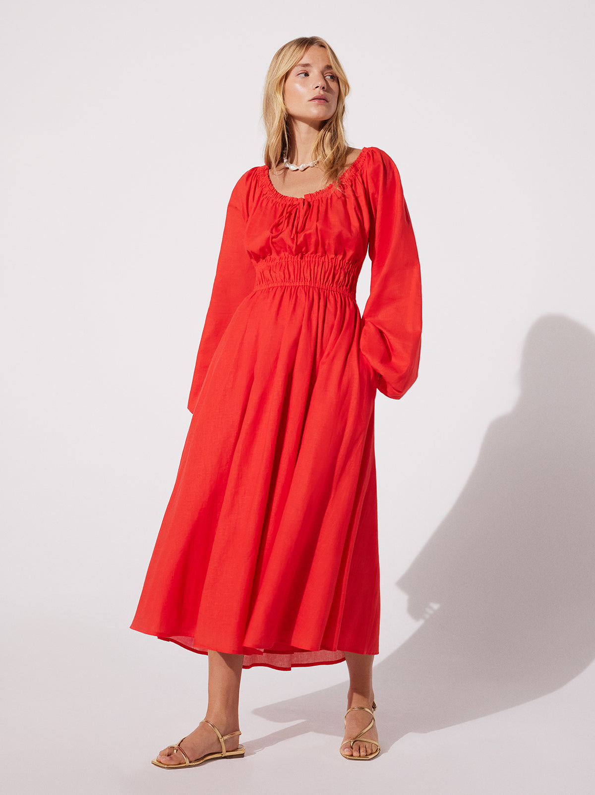 Luella Red Midi Dress By KITRI Studio