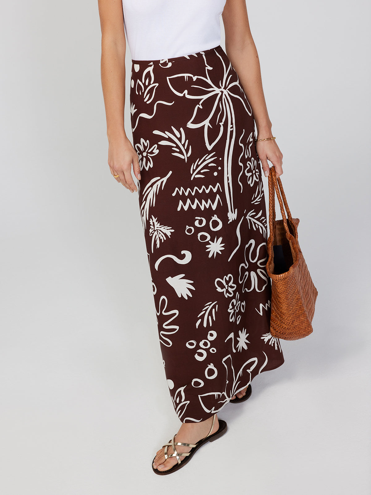 Mali Coco Palm Print Maxi Skirt By KITRI Studio