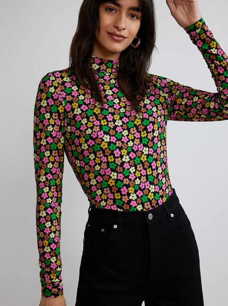 Paige Multi Floral Jersey Top By KITRI Studio
