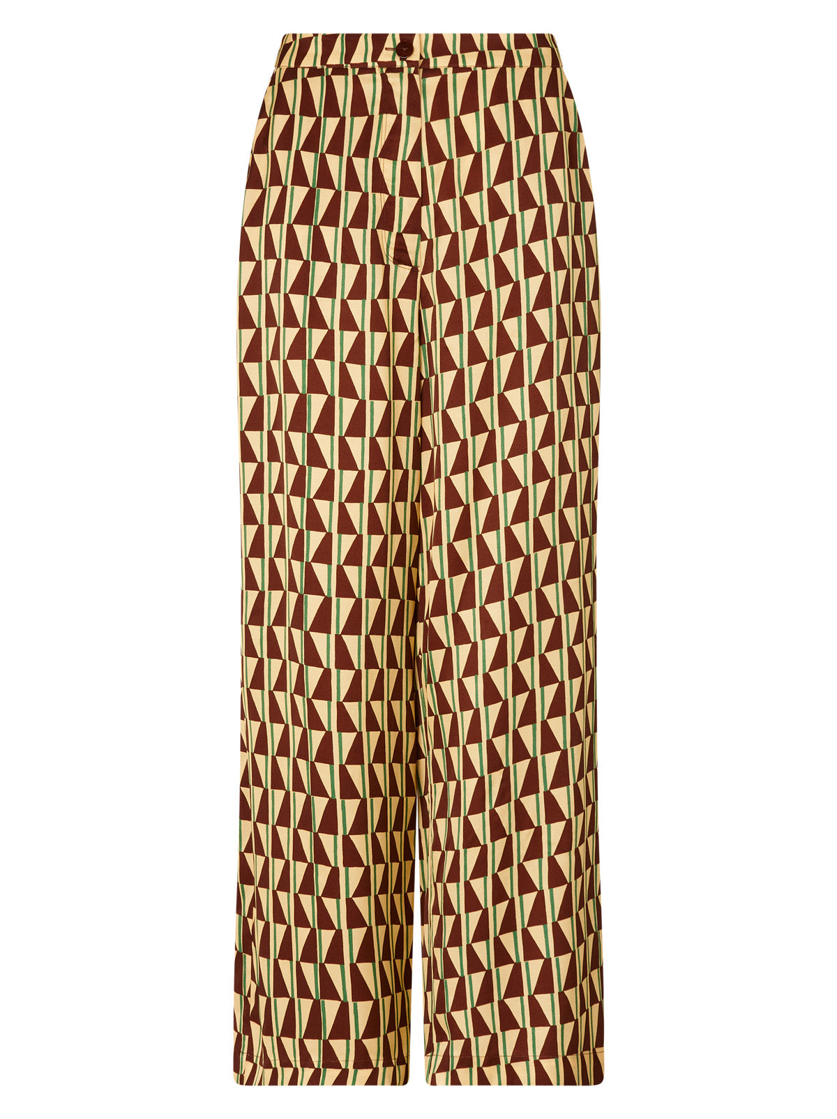 Phoenix Chocolate Tile Print Satin Trousers By KITRI Studio