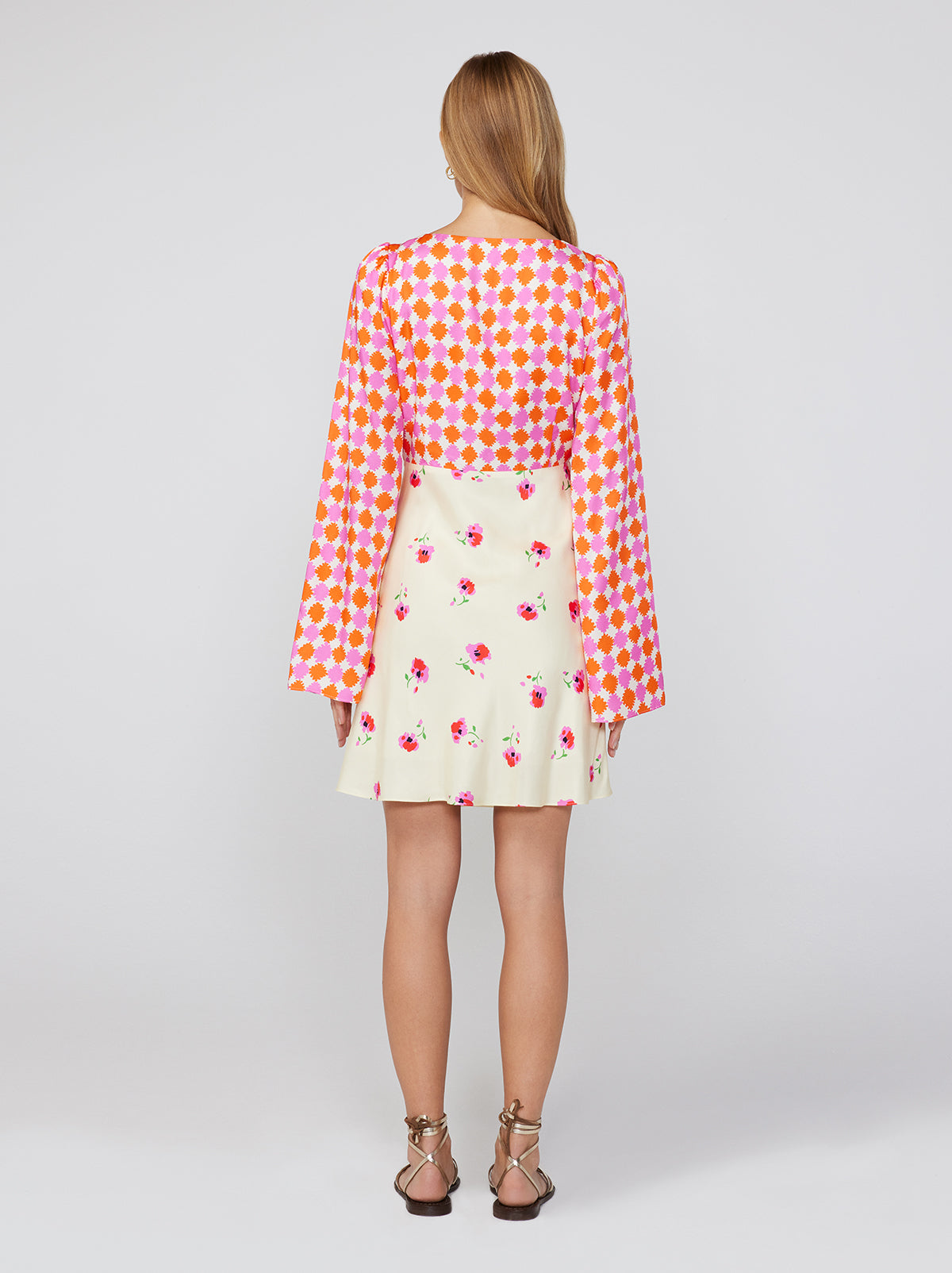 Rosalie Mixed Print Mini Dress By KITRI Studio