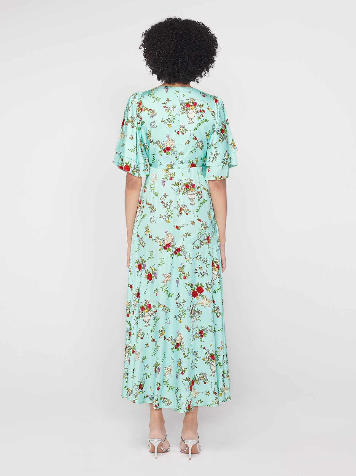 Tallulah Mint Cherub Print Maxi Dress By KITRI Studio
