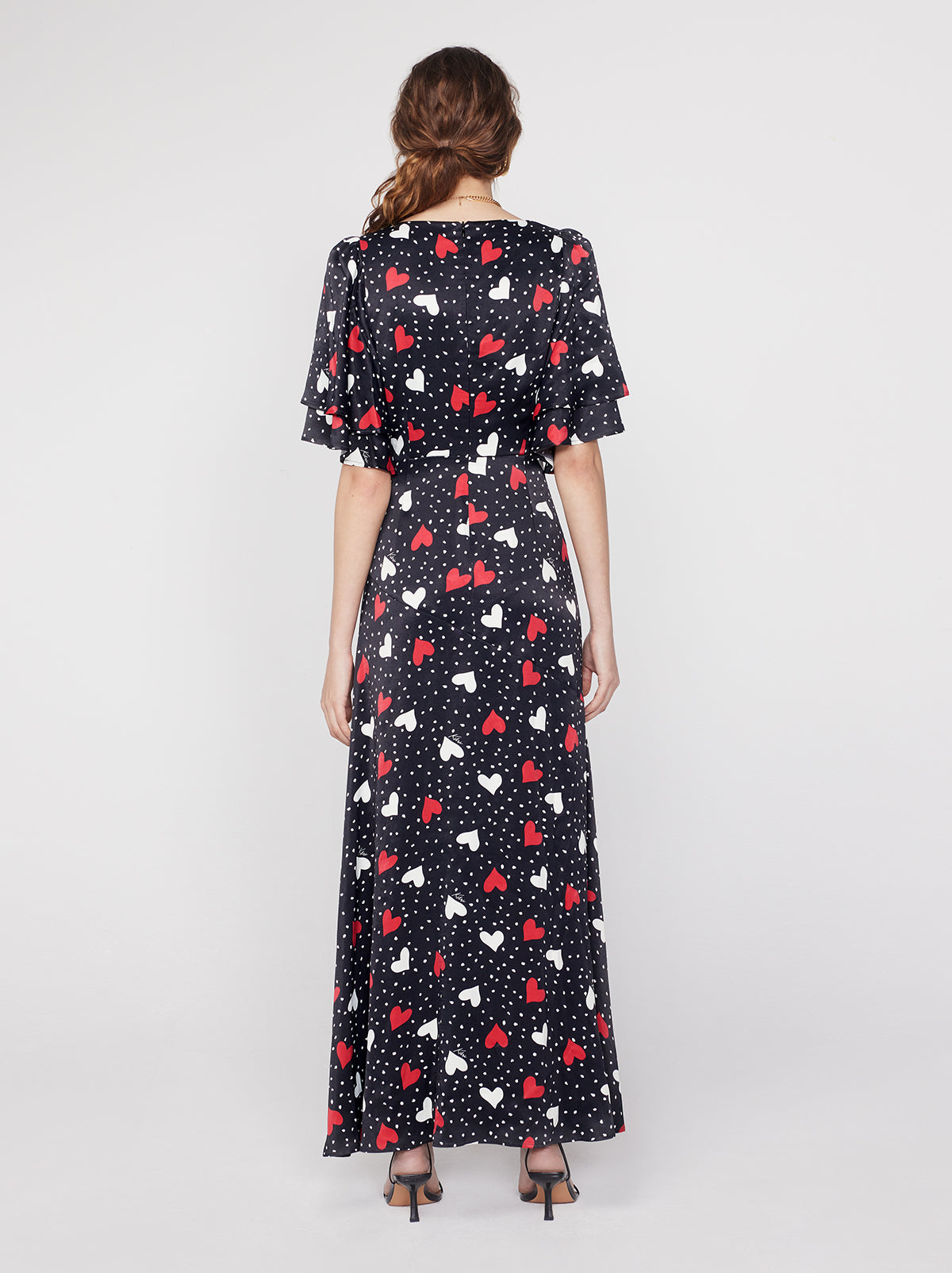 Tallulah Red Heart Print Maxi Dress By KITRI Studio