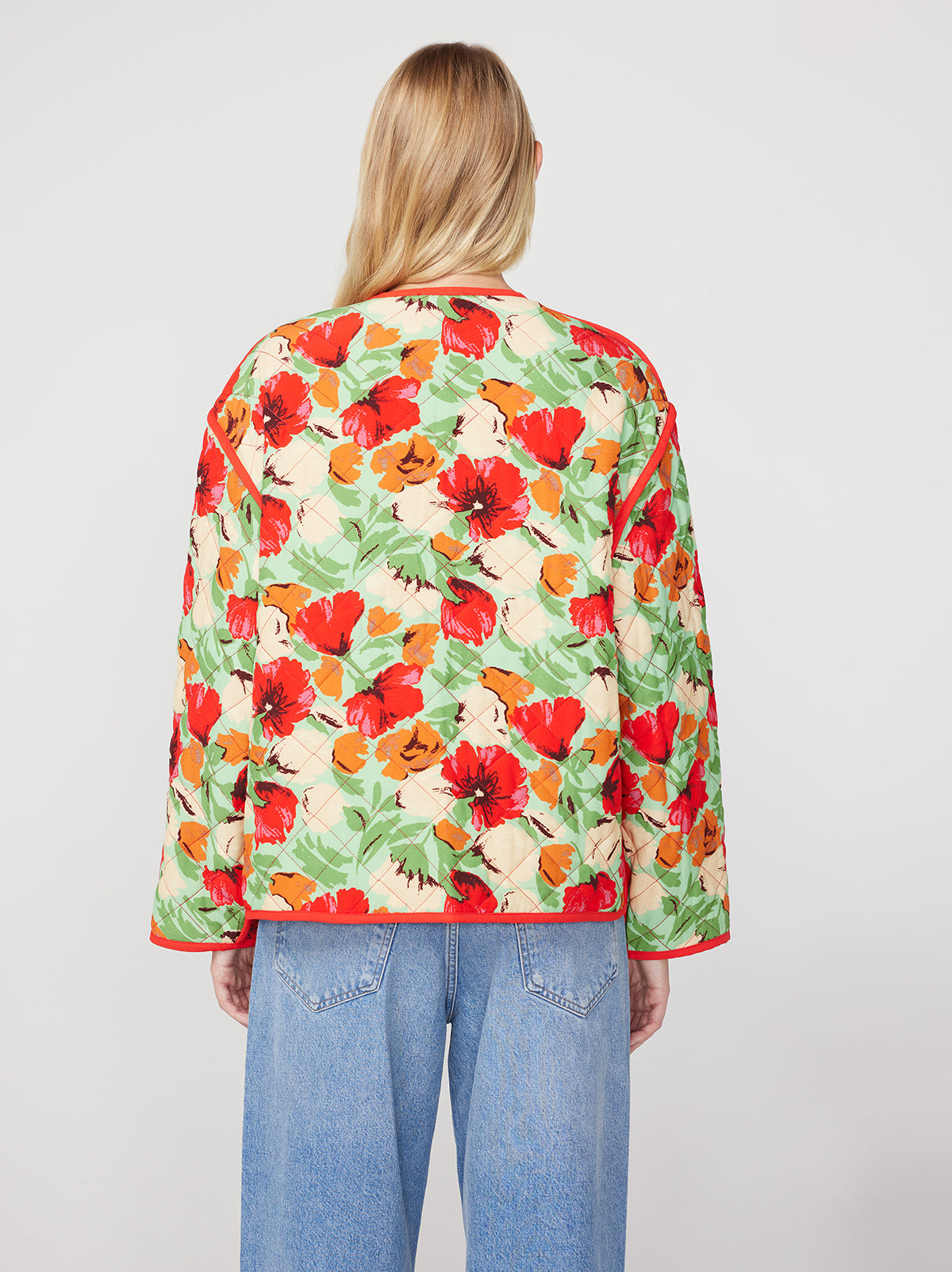 Theodora Green Garden Floral Reversible Quilted Jacket By KITRI Studio