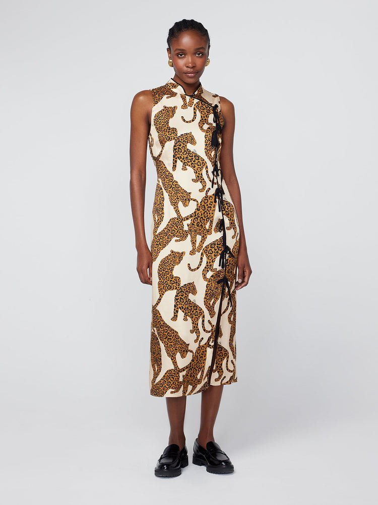 Virginia Leopards Print Midi Dress By KITRI Studio