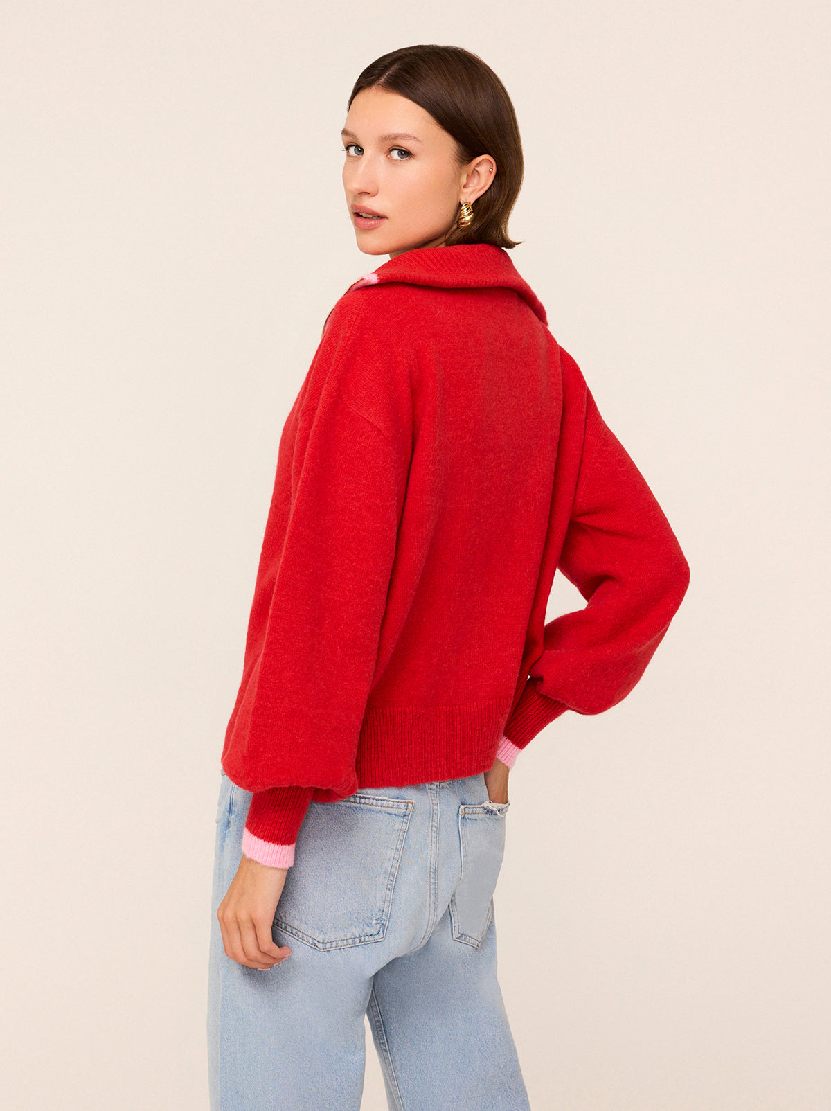 Lorna Red Wool Alpaca Blend Sweater KITRI Studio