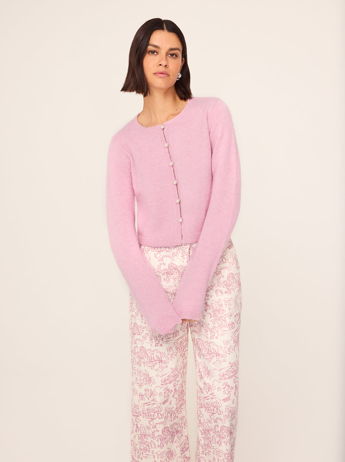 Carmel Pink Knit Cardigan