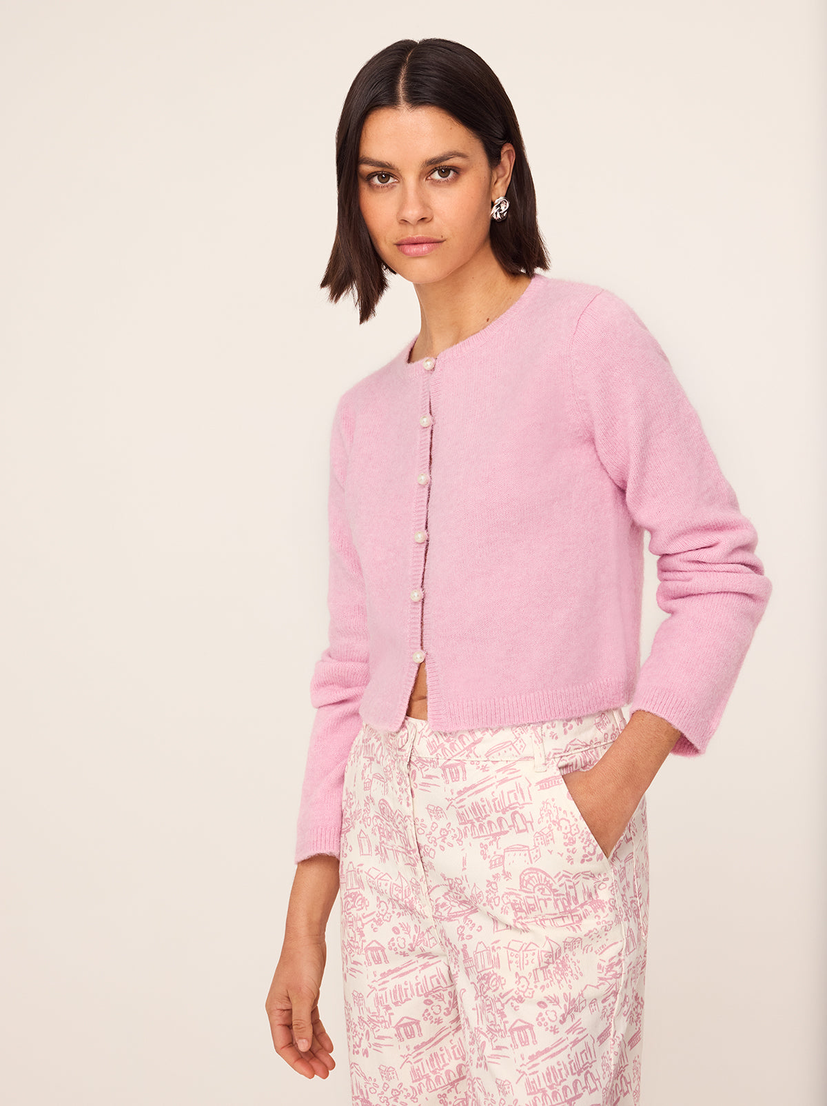 Carmel Pink Knit Cardigan