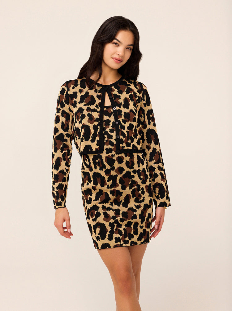 Phaedra Leopard Knit Cardigan