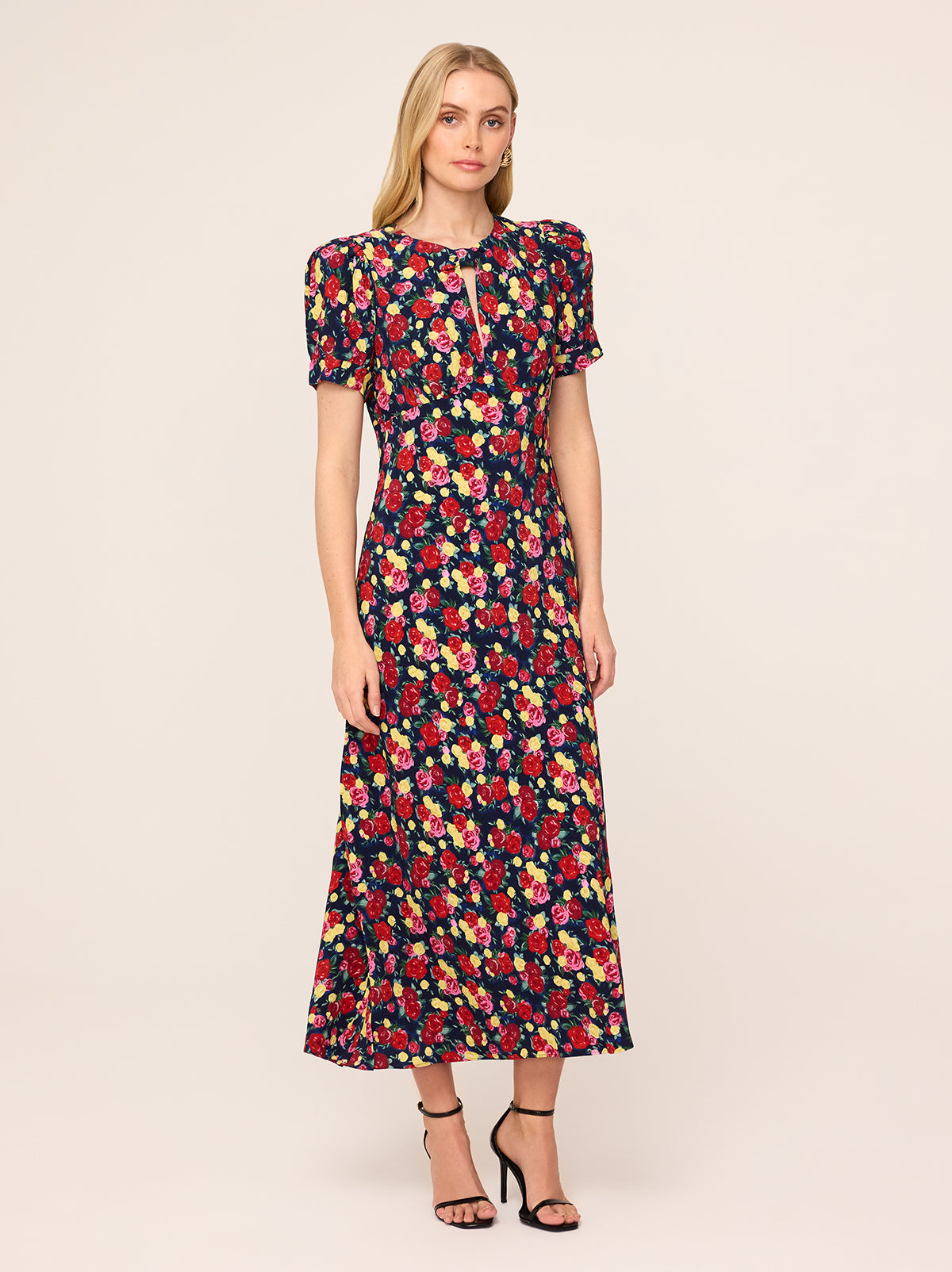 Gwendolyn Painted Floral Print Dress