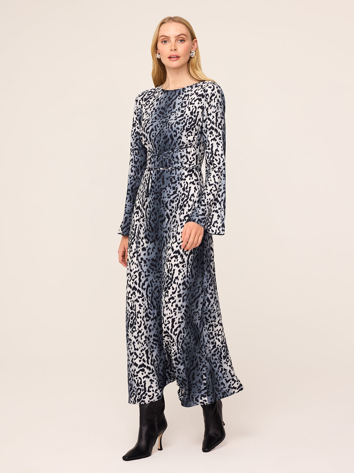 Alexa Snow Leopard Print Dress