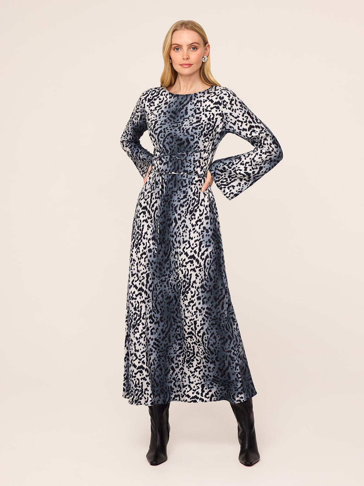 Alexa Snow Leopard Print Dress