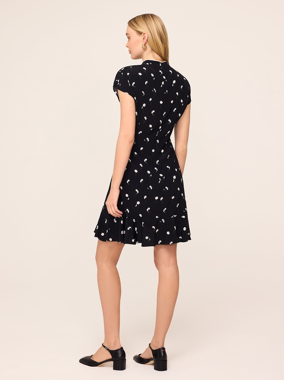 Pamela Black Poppy Print Mini Dress