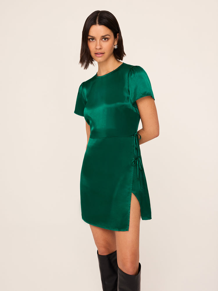 Riley Green Satin Mini Dress