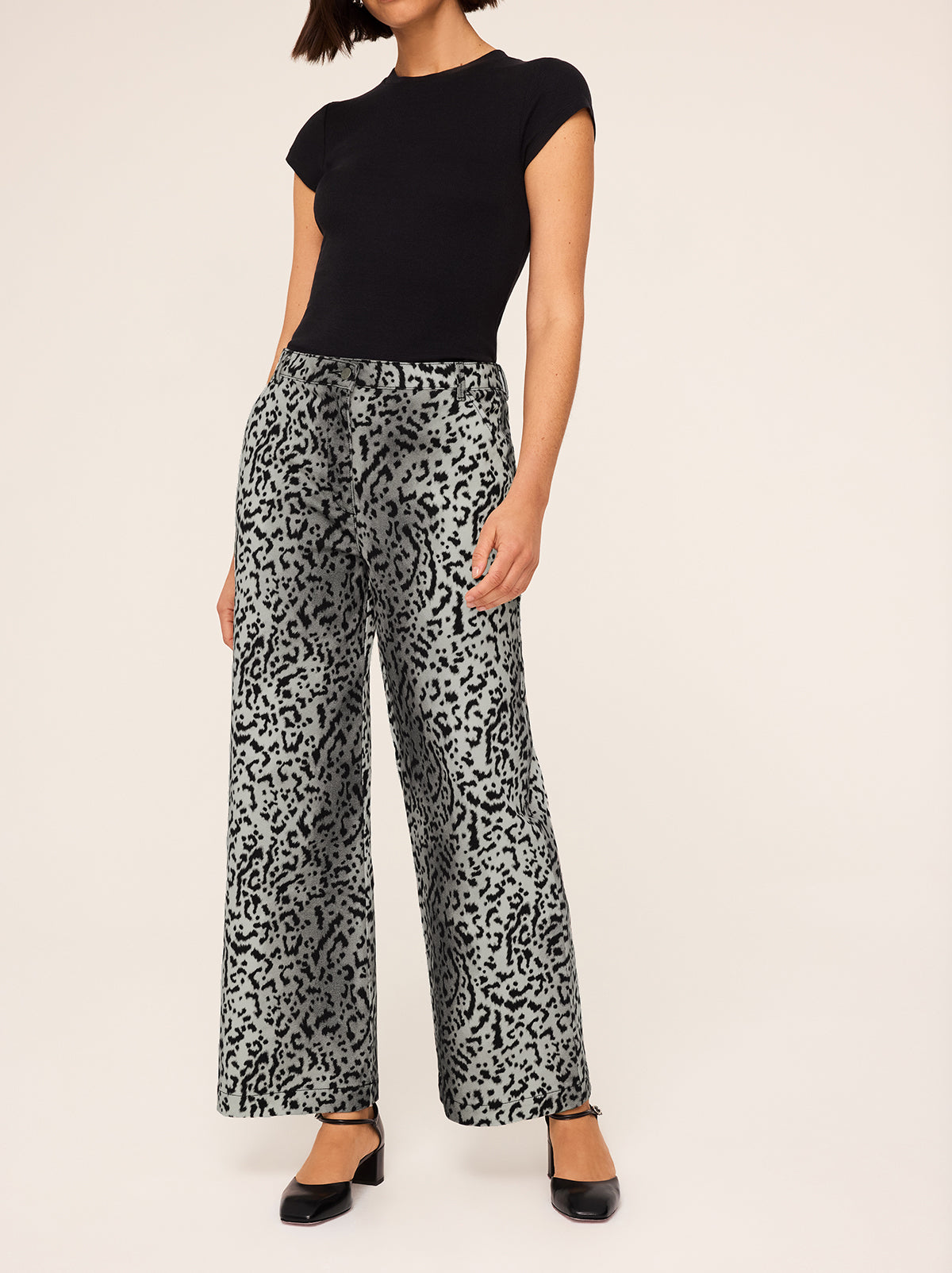 Remi Snow Leopard Print Trousers