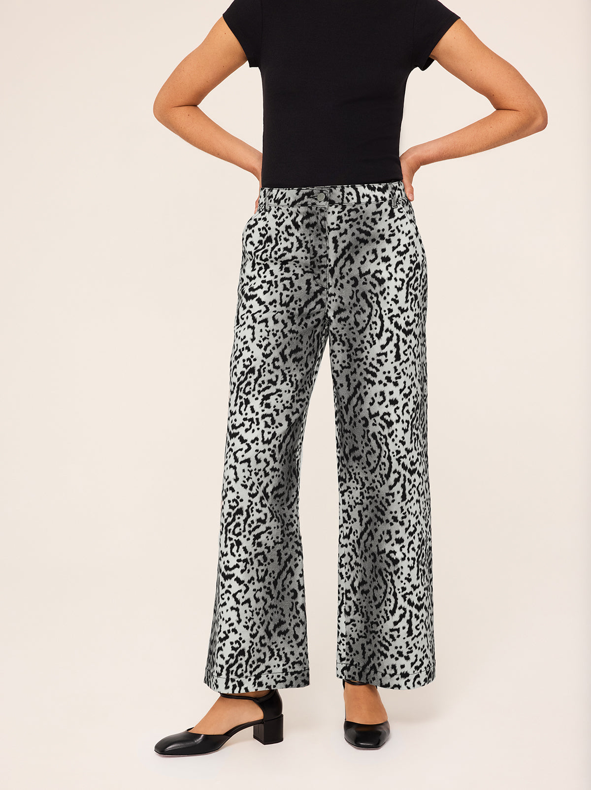 Remi Snow Leopard Print Trousers