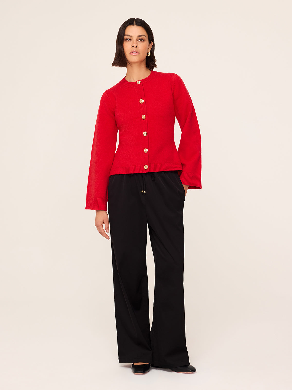 Cleo Red Knit Cardigan