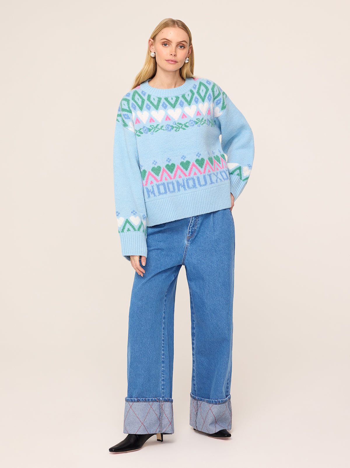 Ashley Blue Fairisle Knit Jumper