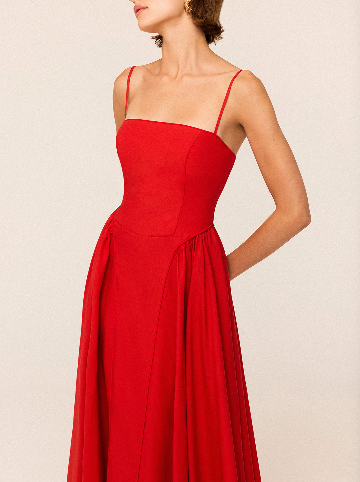 Alberta Red Linen Blend Dress