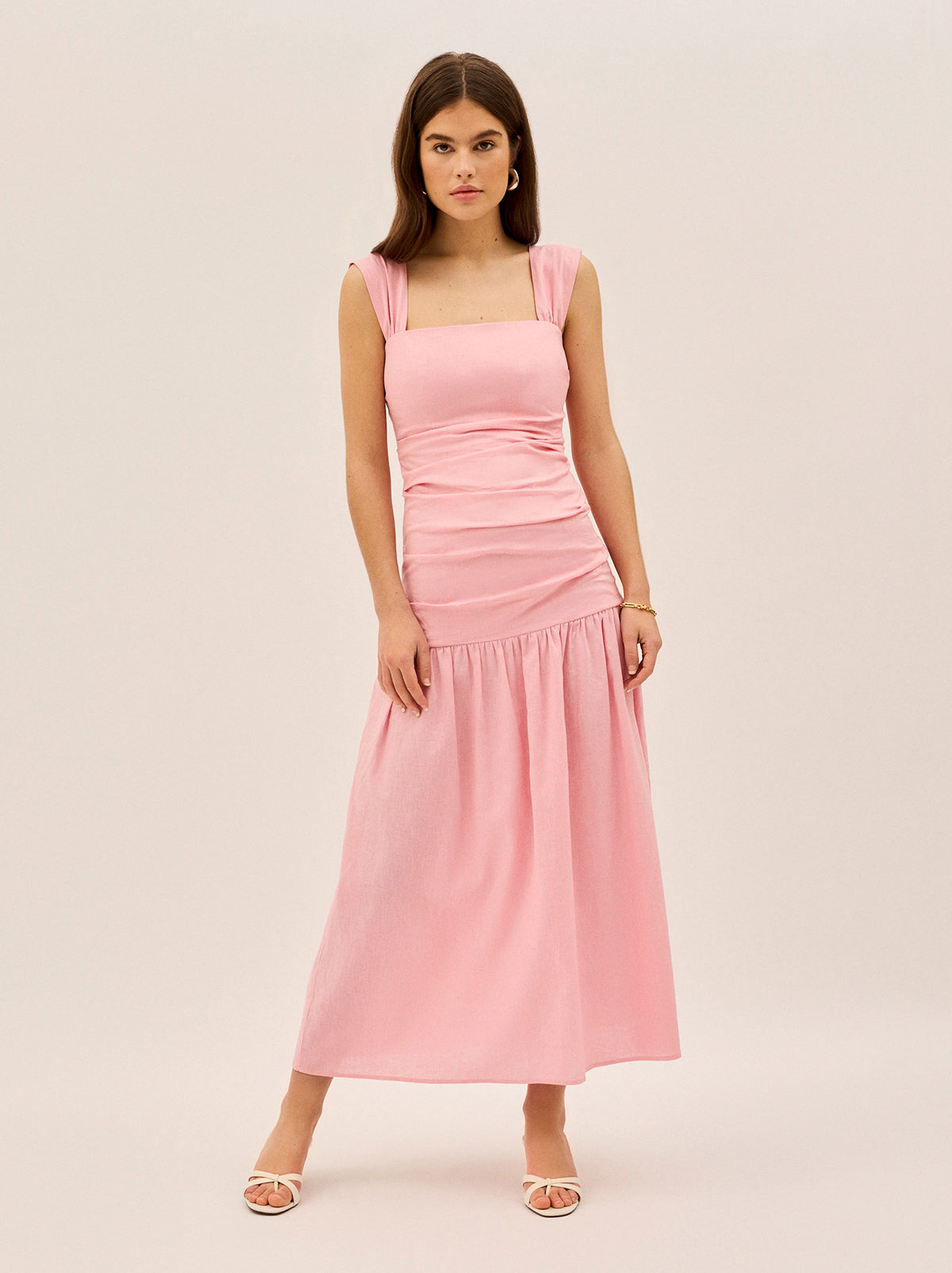 Reese Pink Cotton Linen Dress