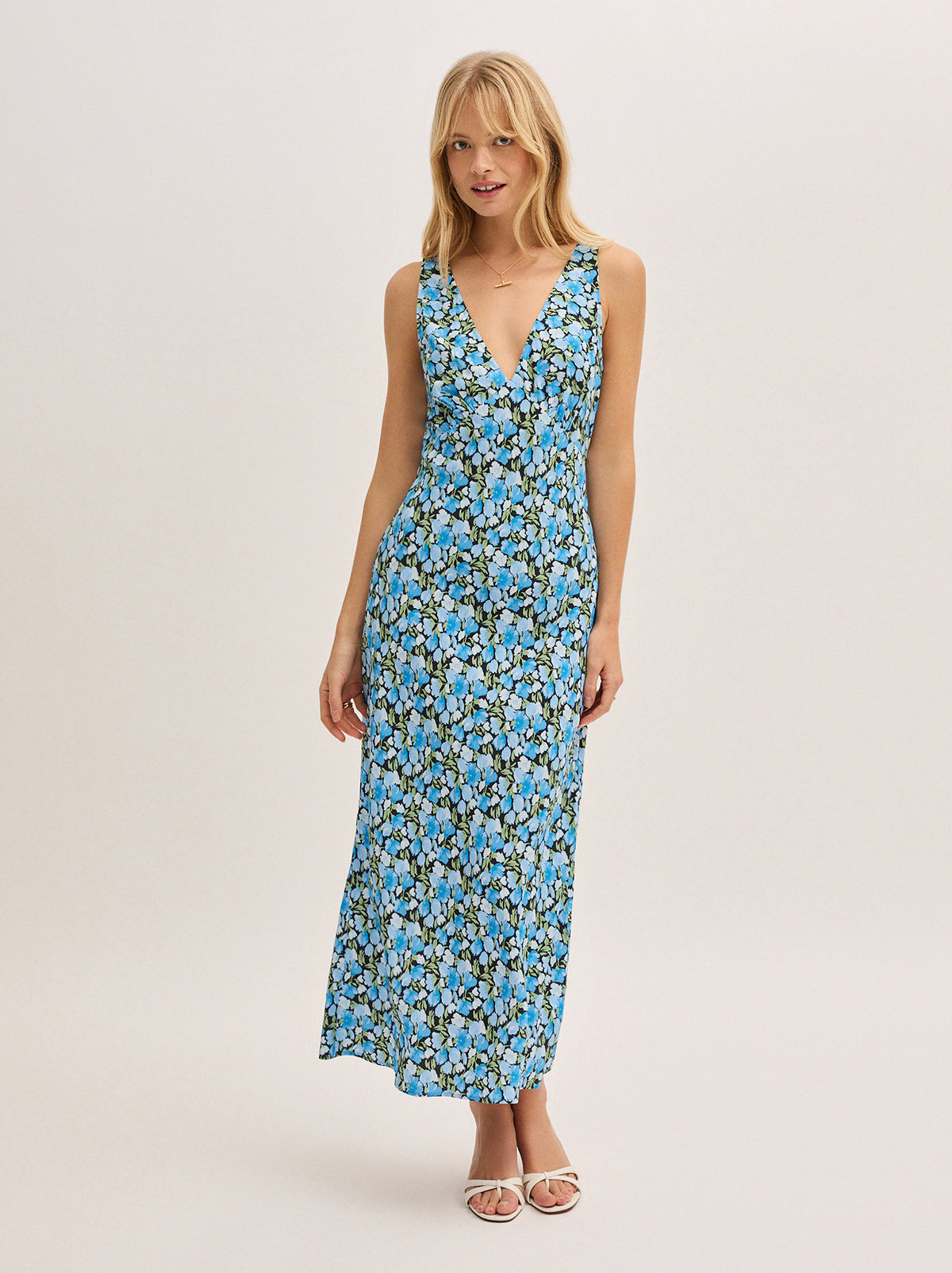 Danna Blue Floral Print Dress