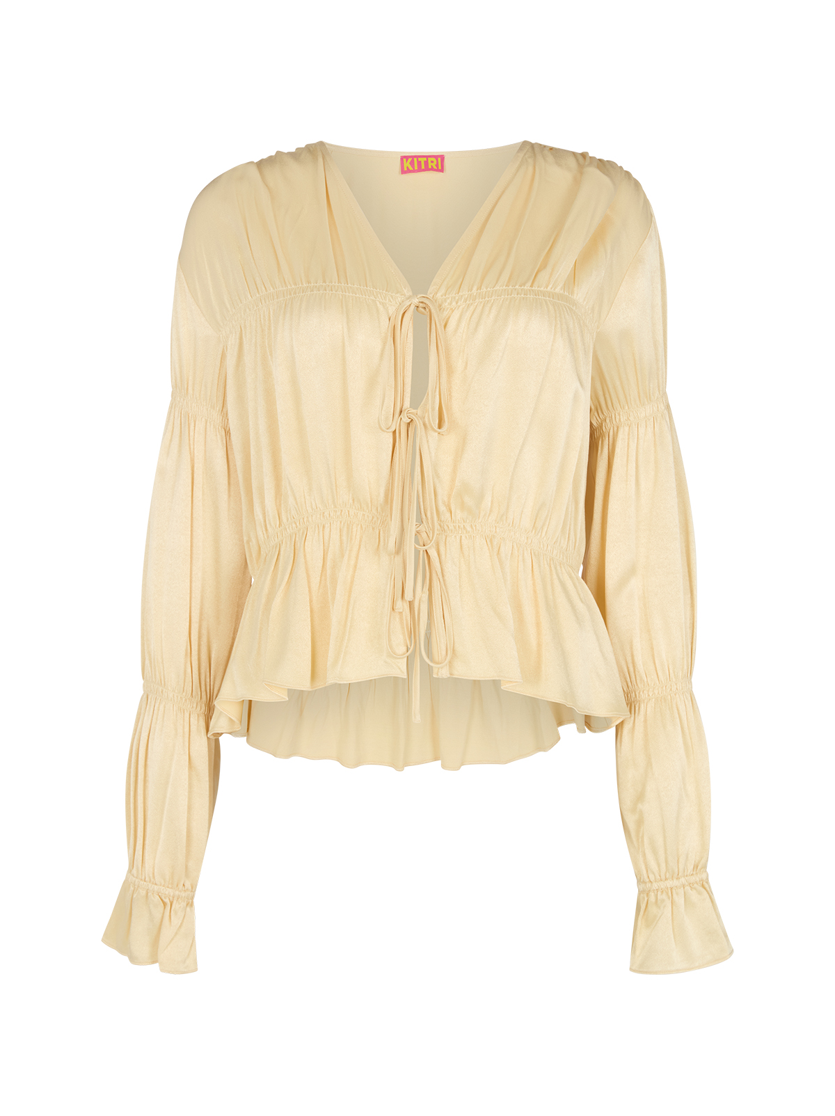 Maia Butter Yellow Satin Top | KITRI Studio