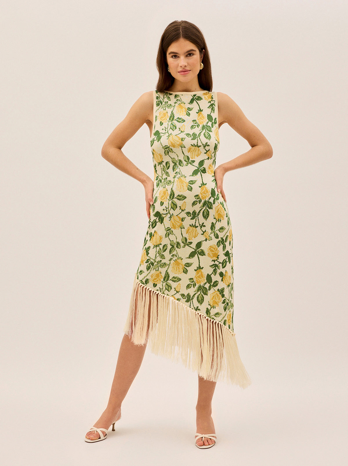 Tabara Yellow Rose Knit Dress