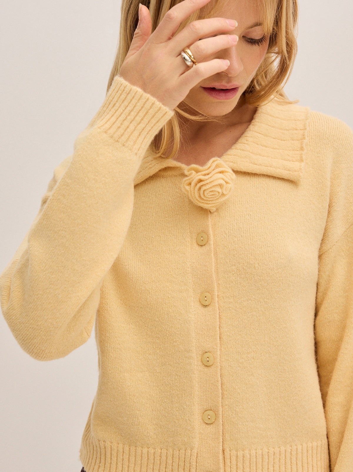 Abigail Butter Yellow Knit Cardigan