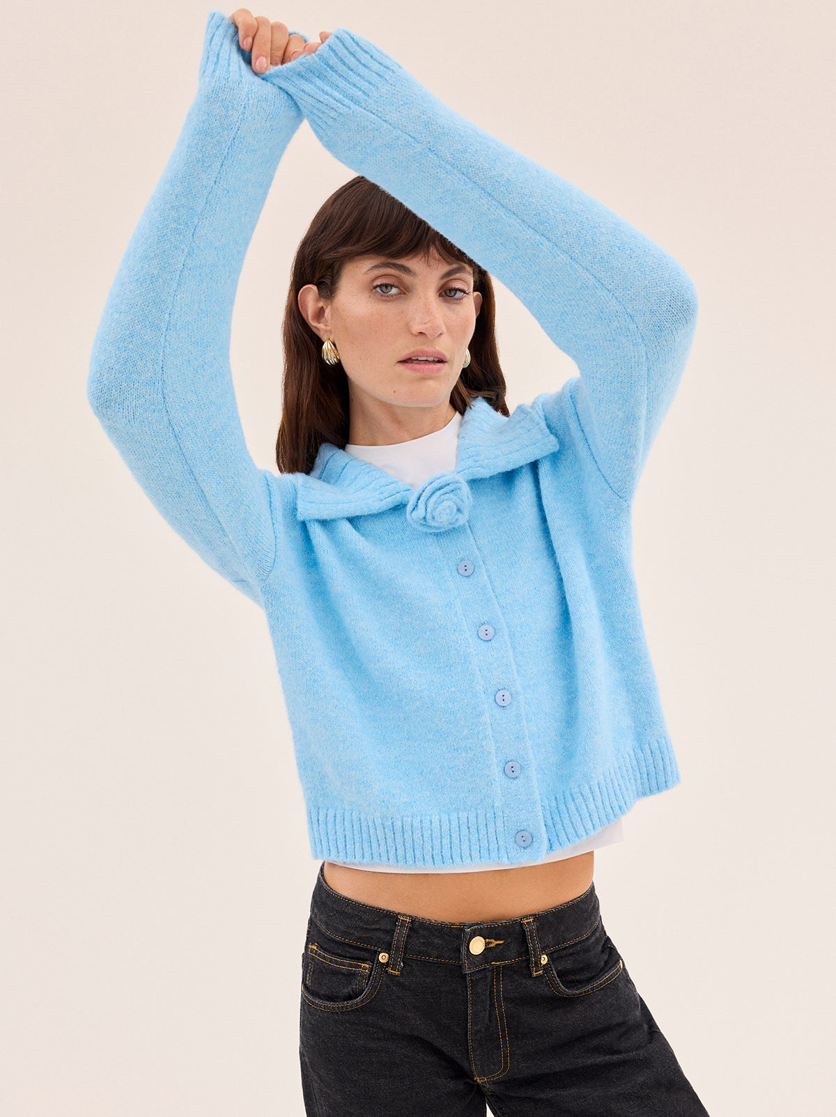 Abigail Blue Knit Cardigan