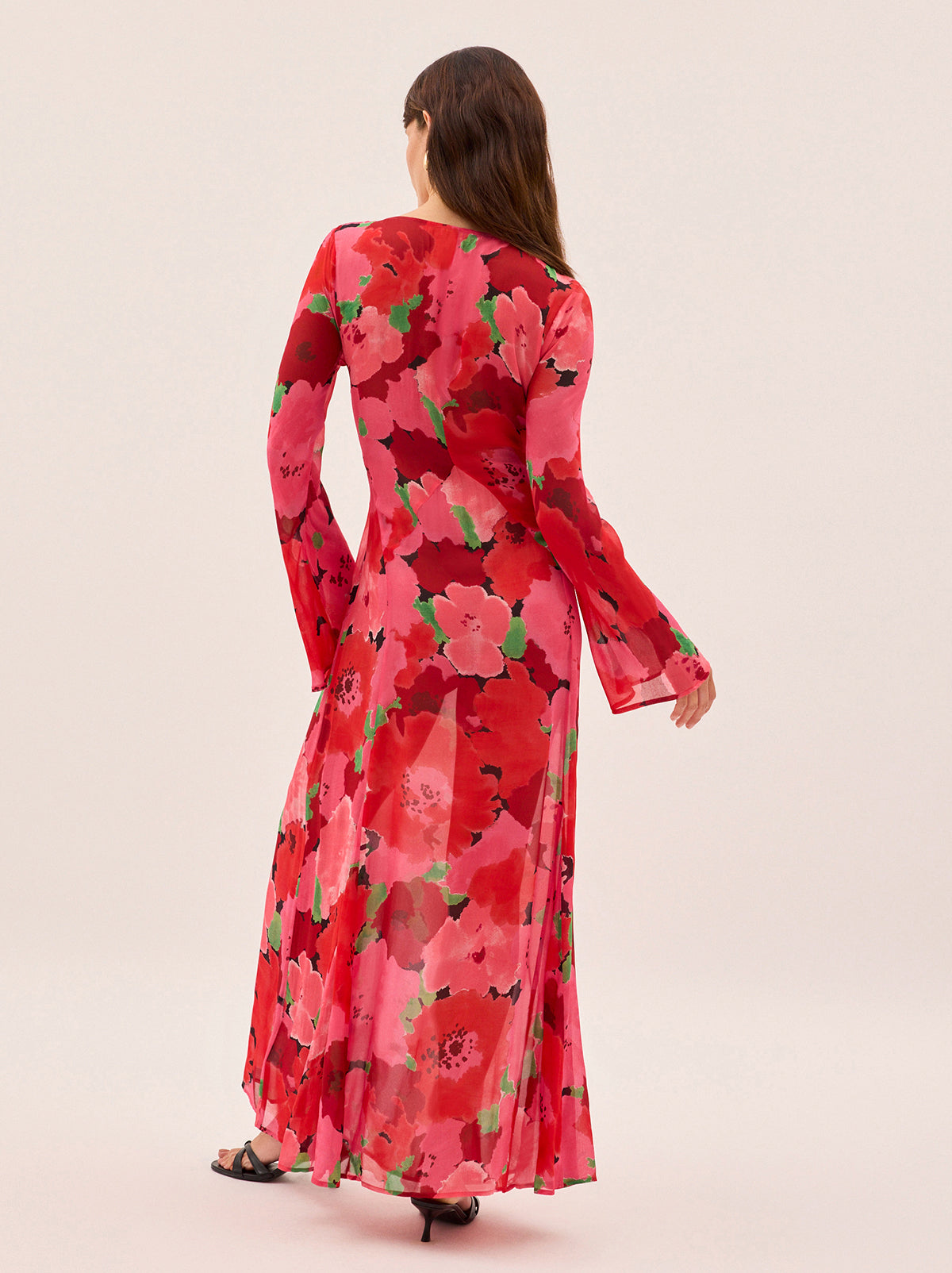 Alessia Pink Watercolour Floral Print Dress