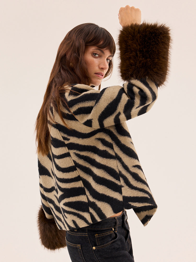 Bonnie Zebra Wool-Blend Jacket