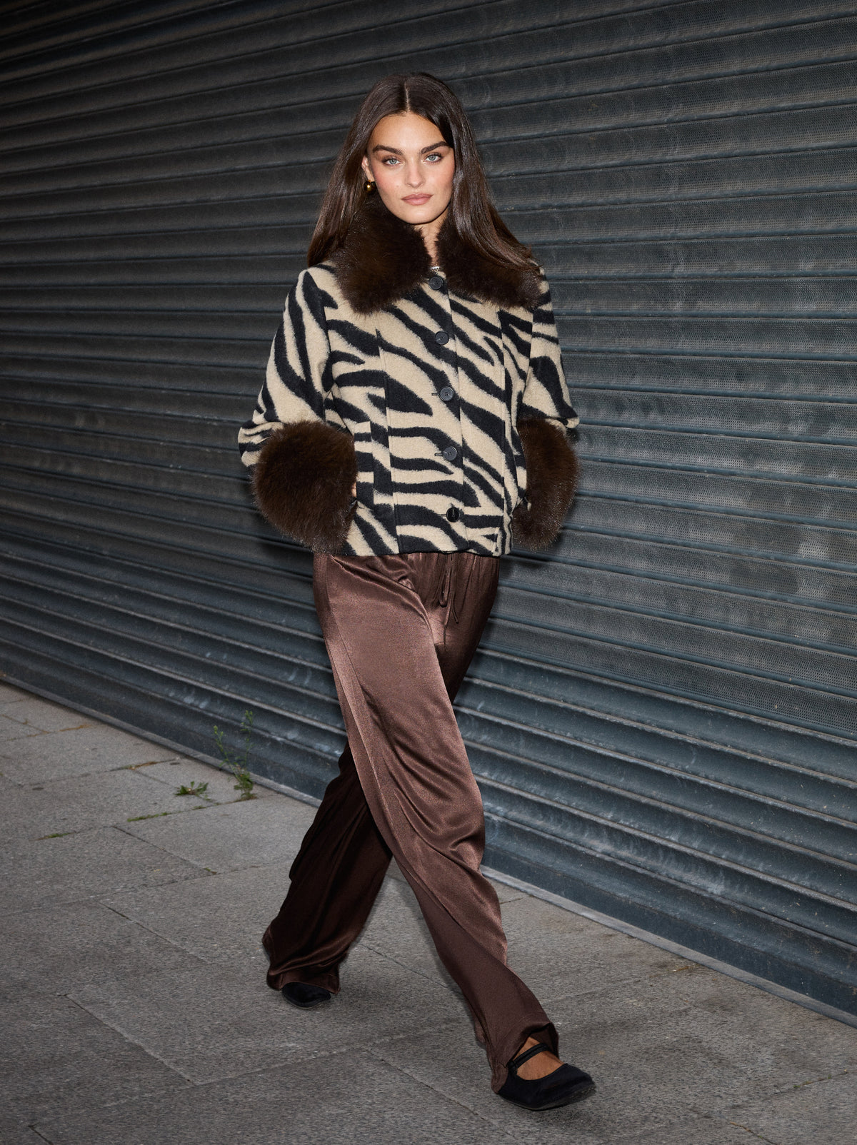 Bonnie Zebra Wool-Blend Jacket