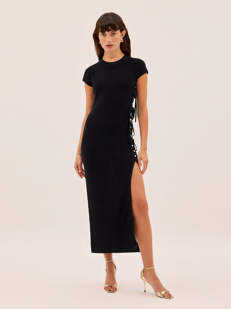 Calista Black Knit Dress