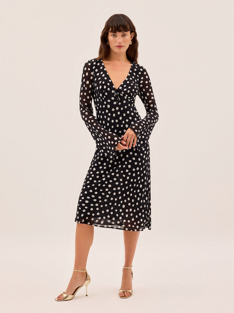 Carrie Black Polka Dot Dress