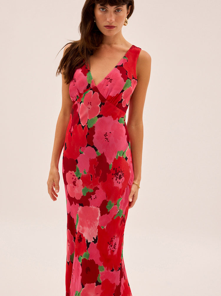 Danna Pink Watercolour Floral Print Dress