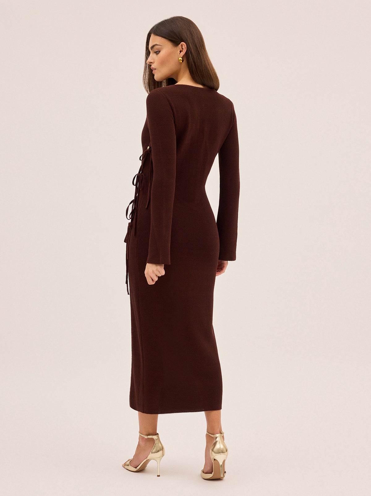Daria Chocolate Knit Maxi Dress