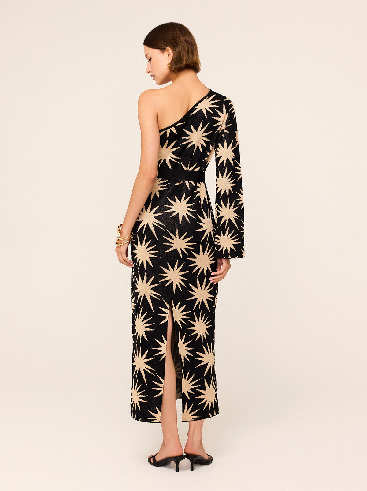 Esme Star Lurex One Shoulder Knit Dress